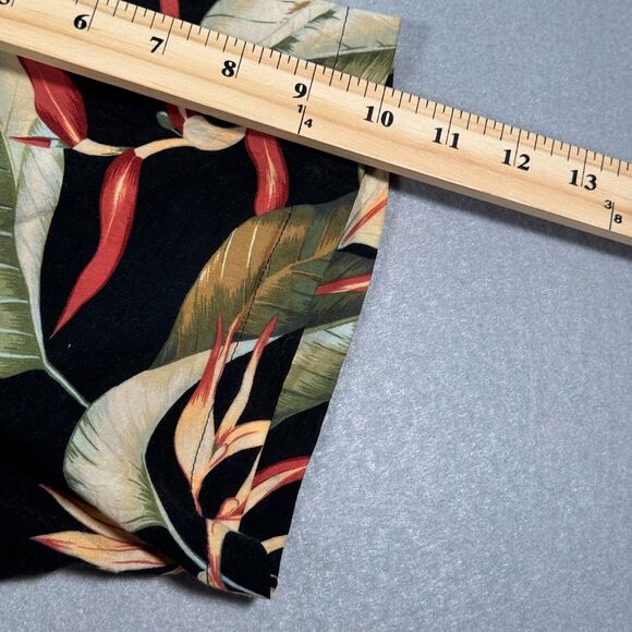 Vintage Tori Richard Shirt Mens Large Black Abstract Hawaiian Floral Surf Beach‎ - Picture 8 of 10